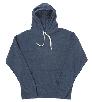 J America J8871 Adult Tri-Blend Fleece Pullover Hoodie - Navy Triblend- Small