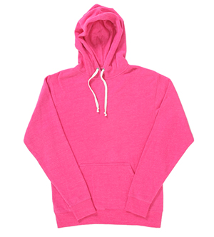 J America J8871 Adult Tri-Blend Fleece Pullover Hoodie - Wildberry Triblend- Small