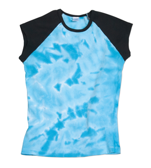 Picture of Dyenomite 2020CR Ladies Crinkle Dye Tee - Turquoise&#44; Small