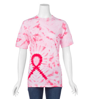 200AR Gildan Tie Dye Awareness Ribbon Tee - Pink Ribbon- 3X