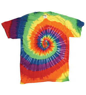 200MS Tie Dye Multi-Spiral Adult Tee - Michelangelo- Small