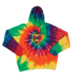 Picture of Dyenomite 854MS TD Spiral Hoodie&#44; Michelangelo - Extra Large