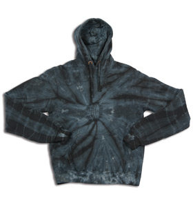 854CY Adult Two-Ply Drawstring Hoodie- Black - Medium