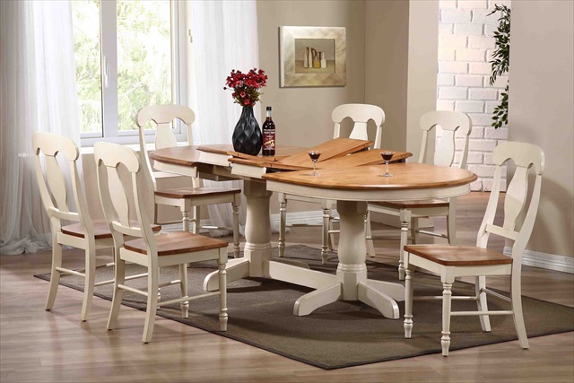 Oval Dining Table- Caramel & Biscotti -  Iconic Furniture, OV90-T-CL-BI_DBS-OV90-BI