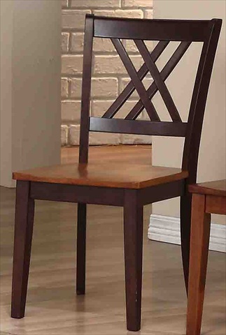 Double X-Back Dining Chair Wood Seat- Whiskey & Mocha - Pack Of 2 -  Iconic Furniture, CH56-WY-MA