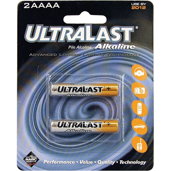 Picture of UltraLast ULA2AAAA AAAA Alkaline Batteries, 2 Per Car