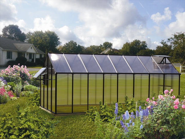 Picture of Riverstone Industries Monticello MONT-16-BK-MOJAVE 8 x 16 Ft. Greenhouse- Black - Mojave
