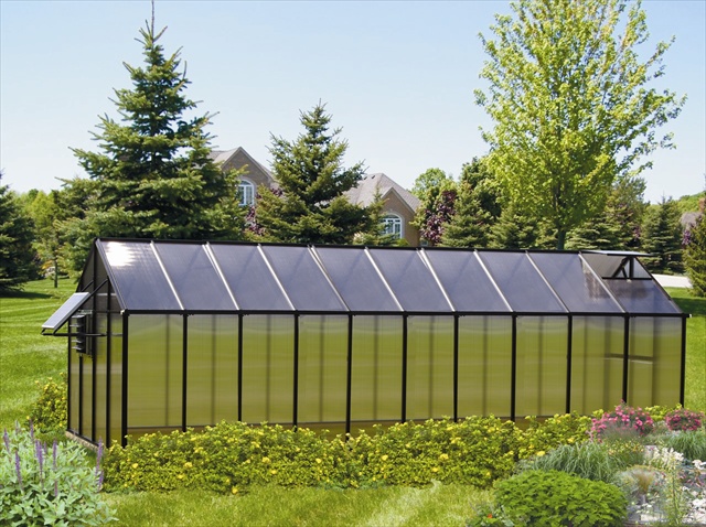 Picture of Riverstone Industries Monticello MONT-20-BK-MOJAVE 8 x 20 Ft. Greenhouse- Black - Mojave