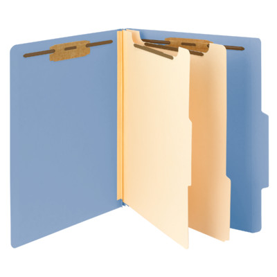 Picture of Smead 14001 Classification File Folder- 2 Divider - Blue- 10 Per Box