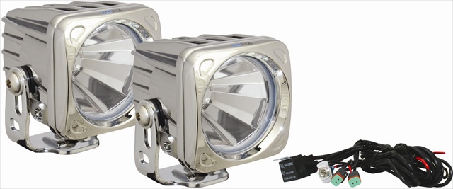 Picture of Vision X Lighting 9148540 Optimus Square Chrome 1 10w LED 60 Degree Flood 2 Light Kit