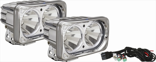 Picture of Vision X Lighting 9148908 Optimus Square Chrome 2 10w LEDs 60 Degree Flood 2 Light Kit