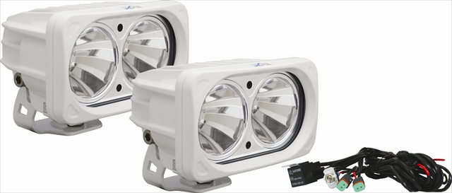 Picture of Vision X Lighting 9148816 Optimus Square White 2 10w LEDs 60 Degree Flood 2 Light Kit