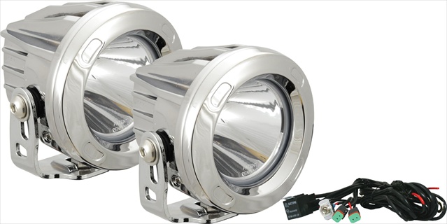 Picture of Vision X Lighting 9149714 Optimus Round Chrome 1 10w LED 10 Degree Narrow 2 Light Kit
