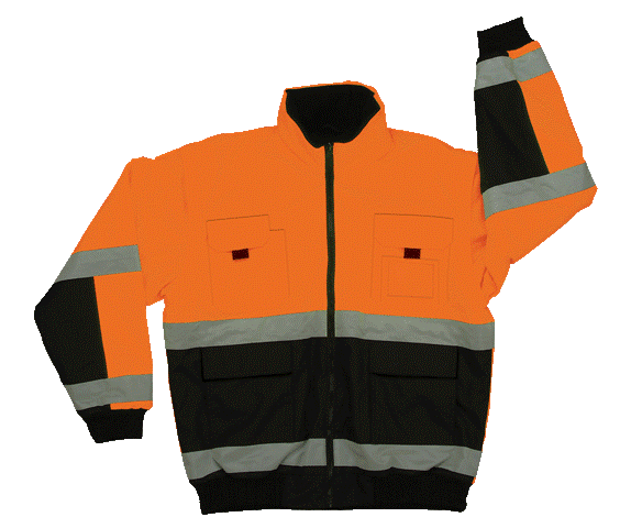 Picture of 2W 330C-3 S Class 3 Reversible Bomber Jacket - Black & Orange&#44; Small
