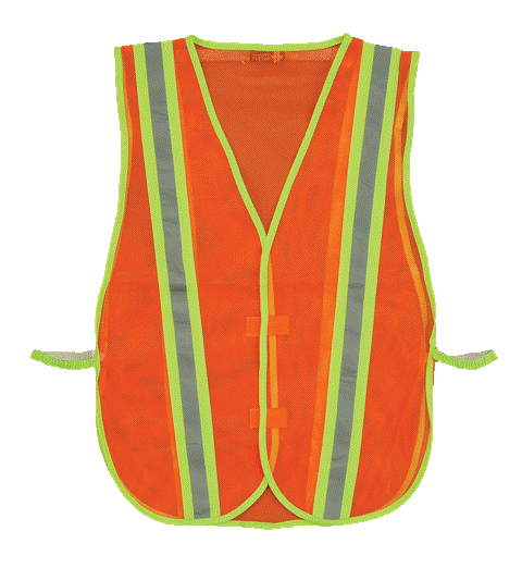 Picture of 2W 8018B Economy Mesh Safety Vest Trim Stripe - Orange