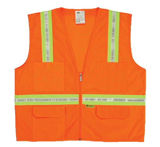 Picture of 2W 8038-A 4XL Multi-Pocket Surveyor Vest - Orange- 4 Extra Large