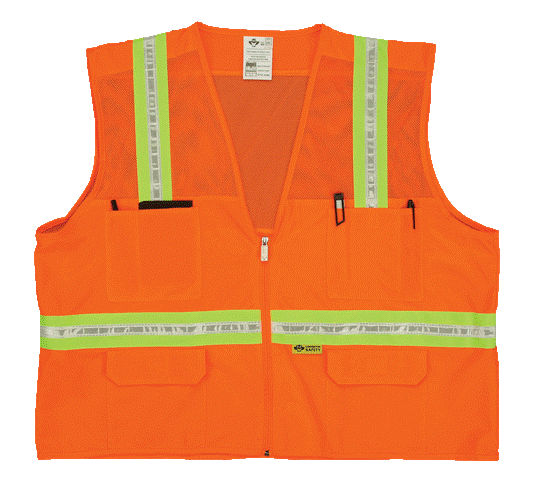 Picture of 2W 8038-M 4XL Mesh Multi-Pocket Surveyor Vest - Orange- 4 Extra Large