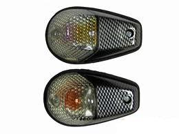 Flash Mount Marker Signal Light Dual - Clear & Black