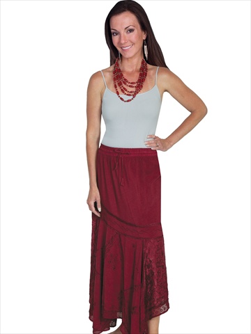 Picture of Scully HC64-BUR-XS Honey Creek Ladies Skirt - Burgundy&#44; Extra Small