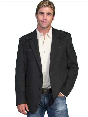 Mens Western Jacket - Black, 46 -  NewGroove, NE1622731