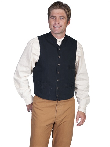 Picture of Scully RW149-BLK-M Rangewear 100 Percent Cotton Mens Outrider Vest - Black&#44; Medium