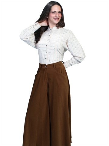 Picture of Scully RW503-BRN-XXL Rangewear 100 Percent Polyester Womens Charlotte Suede Riding Skirt - Brown&#44; XXL