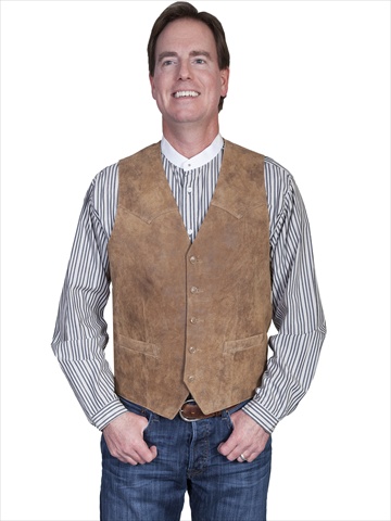 503-221-42 Mens Leather Wear Western Vest, Maple, Size 42 -  Scully