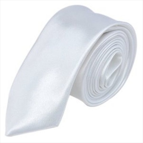 Best Desu 17753W Casual Stylish Slim Necktie, White