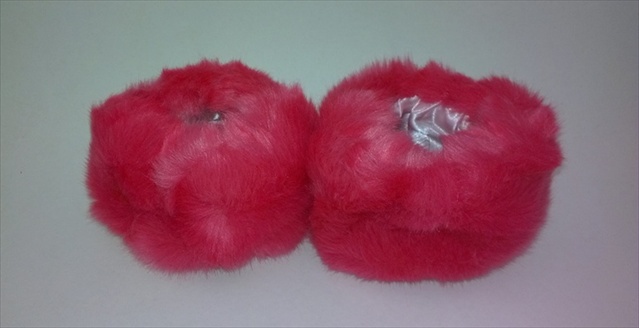 Best Desu 17310 Faux Synthetic Fur Wrist Warmers- Pink