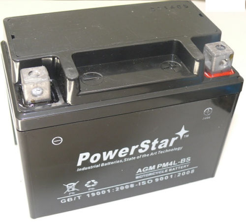 Picture of PowerStar PM4L-BS-115 Battery YTX4L-BS YT4L-BS CB4L-BS GT4L-BS 12V 3AH 12VX4L ATV Scooter Motorcycle
