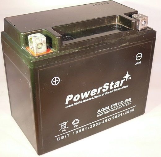 PS12-BS--209 Ytx12-Bs Sealed Agm Motorcycle Battery - 2 Year Warranty -  PowerStar, PS12-BS-POWERSTAR-209