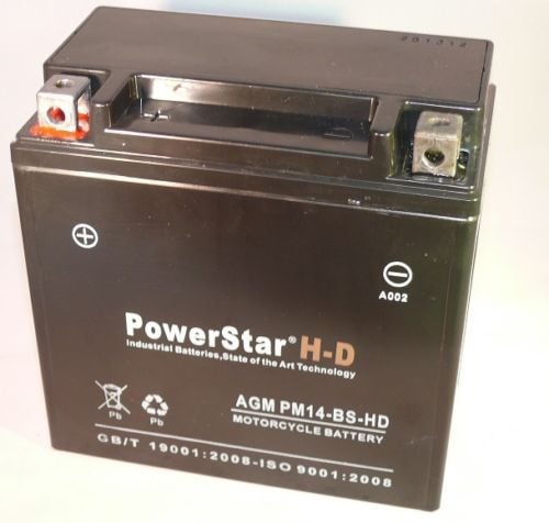 PM14-BS-HD-107 H-D Heavy Duty Ytx14-Bs Atv Battery