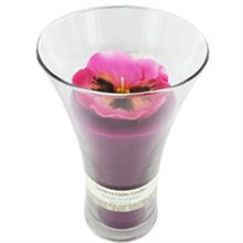 Picture of Pansy Blossom Scented 053212544060 Pink Daisy Flower Flared Glasss with Vase Candle - 5.25 x 9 In.