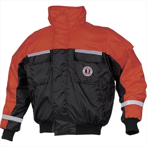 062533086241 Classic Bomber Jacket With Solas Tape, Large, Orange - Black