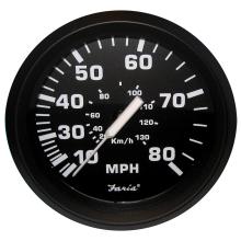 Picture of Faria Beede Instruments 759266328129 4 In. Euro Black Speedometer - 80MPH