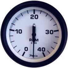 Picture of Faria Beede Instruments 759266329423 4 In. Euro White Tachometer - 4,000 RPM, Diesel Mech Takeoff