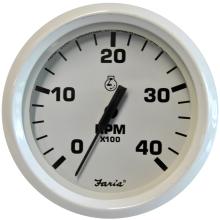 Picture of Faria Beede Instruments 759266331426 4 In. Dress White Tachometer 4000 Rpm- Diesel