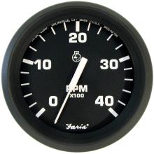 Picture of Faria Beede Instruments 759266328426 4 In. Euro Black Tachometer 4000 Rpm&#44; Diesel Mech Takeoff
