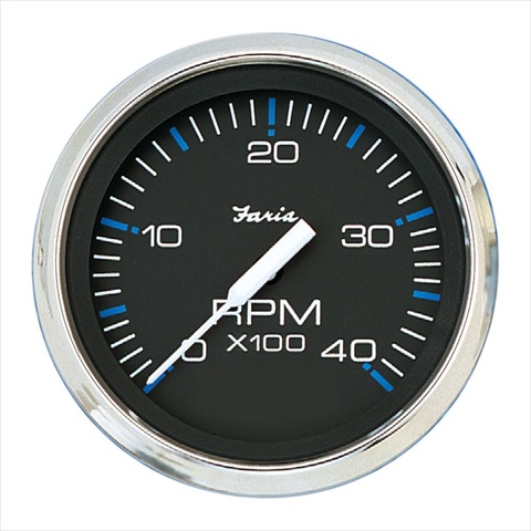 759266337190 4 in. Chesapeake Black Stainless Steel Tachometer - 4000 RPM Diesel