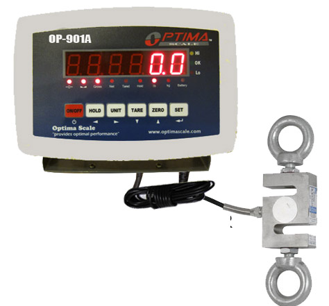 Hanging Scale - 500 lbs x 0.1 lb -  Optima Scales, OP385066