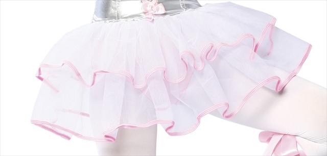 Picture of Roma Costume 14-1600-Wht-BP-O-S Double Layer Petticoat- One Size - White & Baby Pink