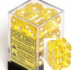 Chessex Translucent d6 Yellow & White Dice Block