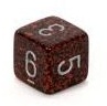 Speckled Silver Volcano & Black 16 Mm. D6 12 Dice