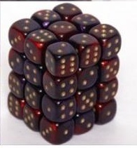 Gemini Purple & Red 16 Mm. D6 Dice Block