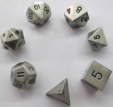 LIC006 16 mm. Antique Silver Metal Dice Set