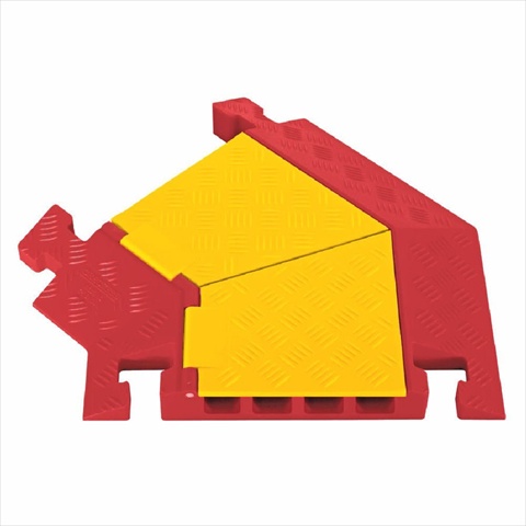 Cable Protector, 2-1/8 in H, 1-15/16 ft L, 22 in W, 4 Channel, Polyurethane, Orange, Yellow
