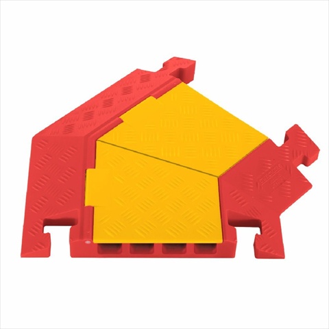 Cable Protector, 2-1/8 in H, 1-15/16 ft L, 22 in W, 4 Channel, Polyurethane, Orange, Yellow
