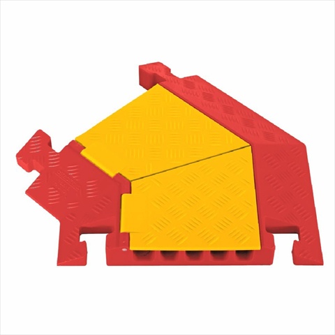 Cable Protector 45 Deg Left Turn, 2-3/8 in H, 2 ft L, 22-3/8 in W, 5 Channel, Polyurethane