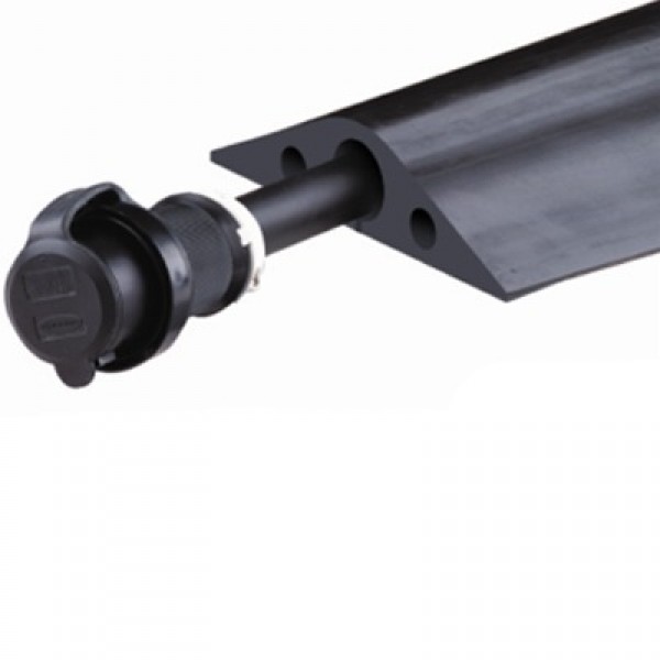 Cable Protector, 1-3/8 in H, 5 ft L, 5-3/4 in W, 1 Channel, Rubber, Black