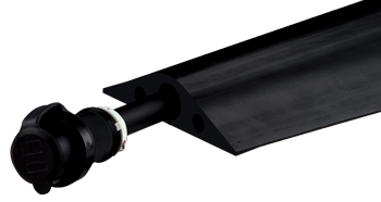 Cable Protector, 1-3/8 in H, 5 ft L, 6 in W, 1 Channel, Rubber, Black
